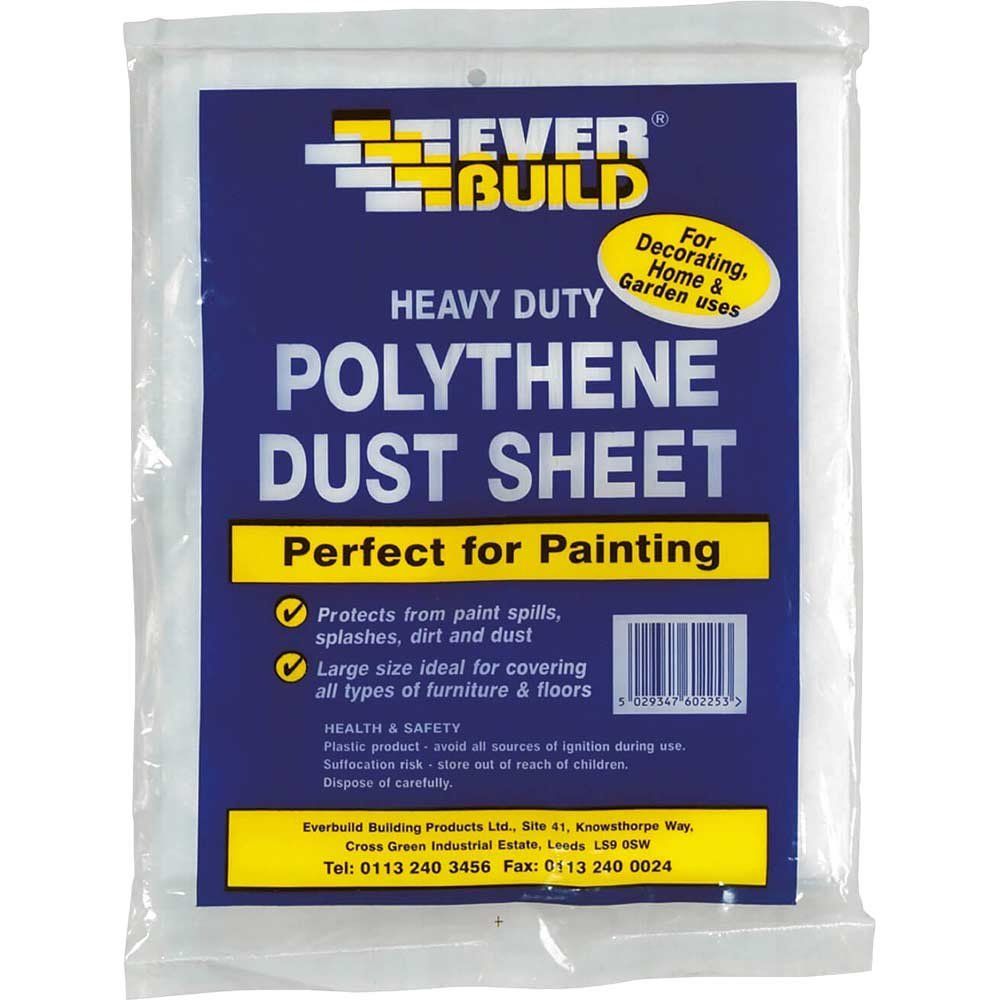Everbuild Heavy Duty Polythene Dust Sheet 3.6m 2.7m Pack of 1 - Image 1