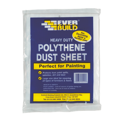 Everbuild Heavy Duty Polythene Dust Sheet 3.6m 2.7m Pack of 1 - Thumbnail 3