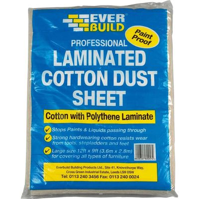 Everbuild Laminated Cotton Dust Sheet 3.6m 2.7m Pack of 1