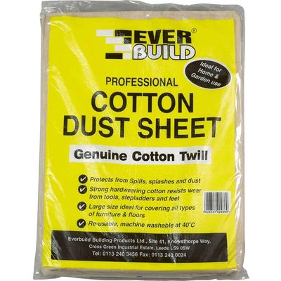 Everbuild Cotton Twill Dust Sheet 3.6m 2.7m Pack of 1