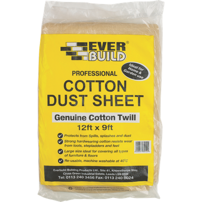 Everbuild Cotton Twill Dust Sheet 3.6m 2.7m Pack of 1 - Thumbnail 3