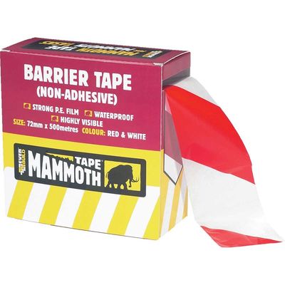 Everbuild Non Adhesive Barrier Tape Red / White 72mm 500m