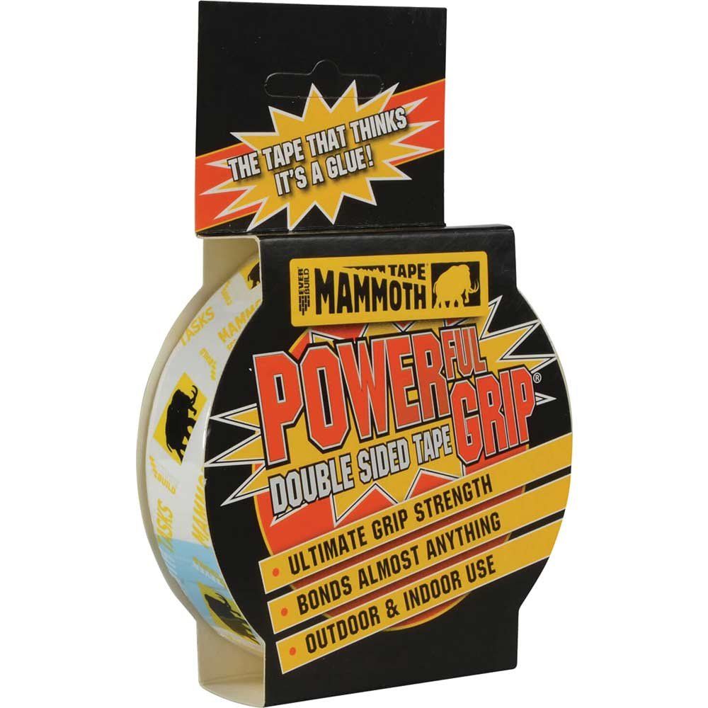 Everbuild Mammoth Powergrip Indoor and Outdoor Double Sided Tape Clear 50mm 2.5m - Image 1