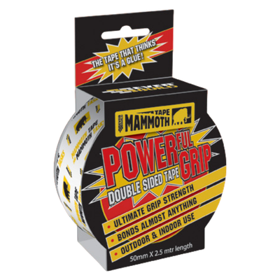 Everbuild Mammoth Powergrip Indoor and Outdoor Double Sided Tape Clear 50mm 2.5m - Thumbnail 3