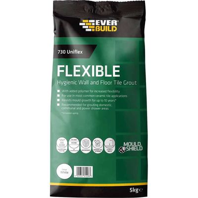Everbuild Universal Flexible Tile Grout White 5kg