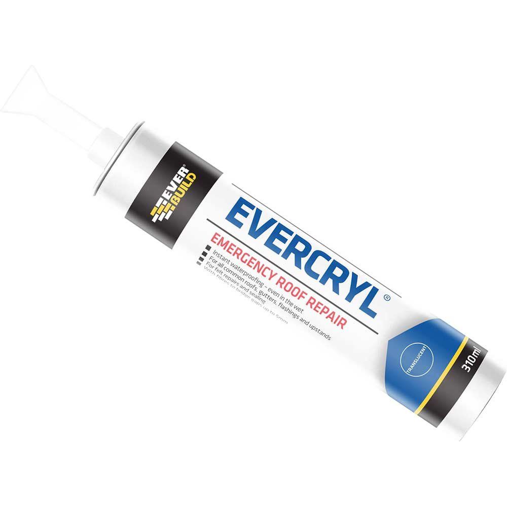 Everbuild Evercryl Emergency Roof Repair Cartridge Clear 310ml - Image 1