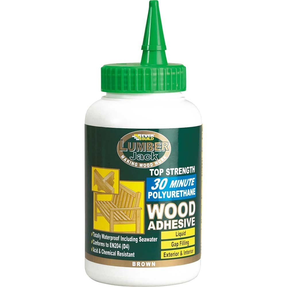 Everbuild Lumberjack 30 Minute Polyure Wood Adhesive Liquid 750ml - Image 1