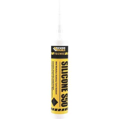 Everbuild Tecnic Silicone S50 Sealant White 310ml - Thumbnail 2