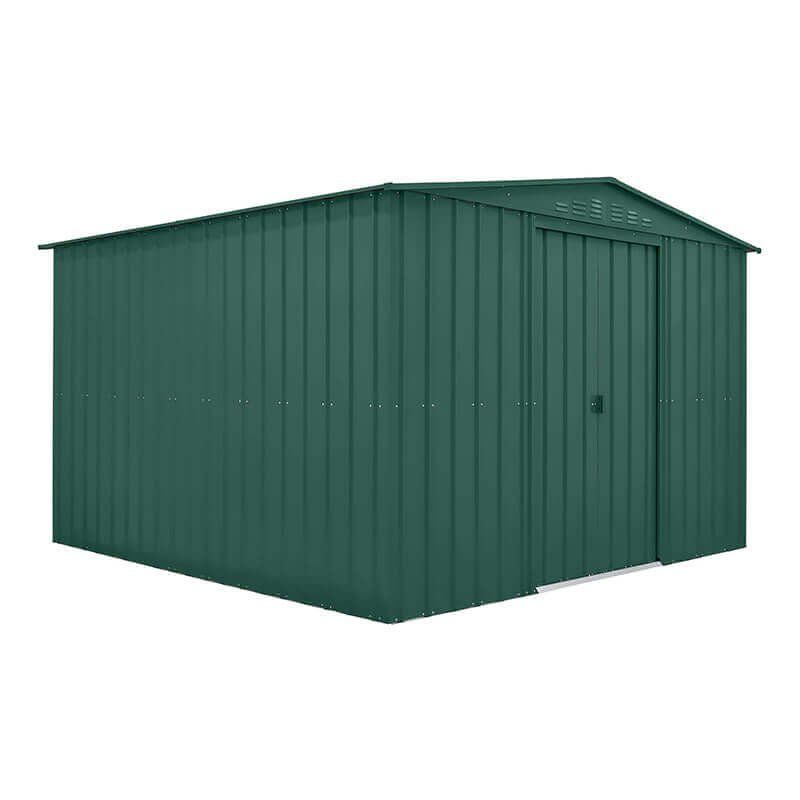 10' x 10' Globel Heritage Green Apex Metal Shed (3.08m x 3.10m) - Image 1