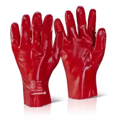PVC GAUNTLET RED 18inches Glove (Pair) - PVCR18