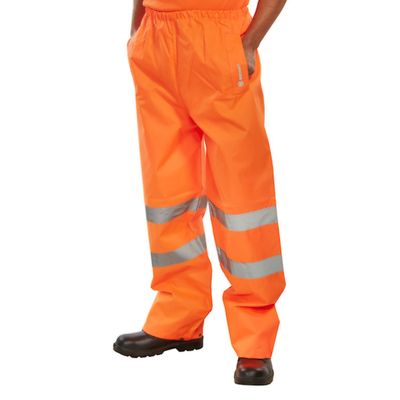 Beeswift Trousers EN ISO 20471 Orange Small (Pack 1) - TENORS - Thumbnail 2