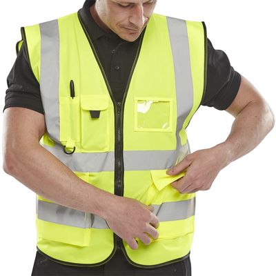 Beeswift Executive High Visibility Waistcoat Saturn Yellow XL WCENGEXECXL