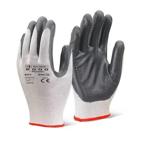 Beeswift Nitrile Palm Coated Polyester Grey Medium (Pack 10 Pairs) - EC7NGYM - Image 1