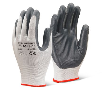 Beeswift Nitrile Palm Coated Polyester Grey X Large (Pack 10 Pairs) - EC7NGYXL - Thumbnail 2