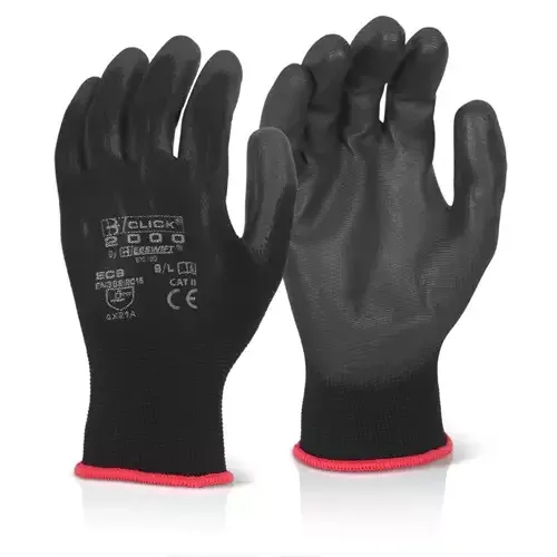 Beeswift PU Coated Glove Black Medium (Pack 10 Pairs) - EC9NBLM - Image 1