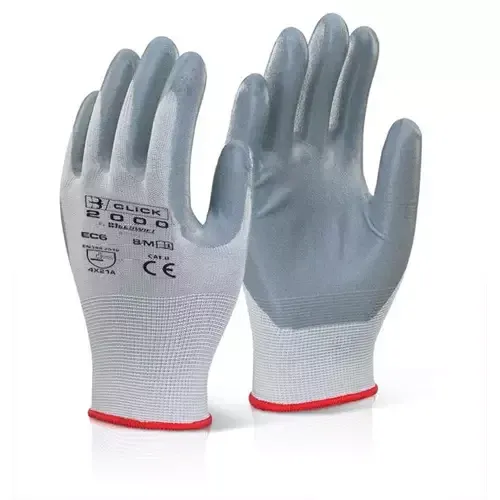 Beeswift Nitrile Foam Poly Glove Size 08 Medium (Pack 10 Pairs) - EC6NGYM - Image 1