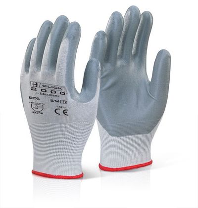 Beeswift Nitrile Foam Poly Glove Size 09 Large (Pack 10 Pairs) - EC6NGYL - Thumbnail 2
