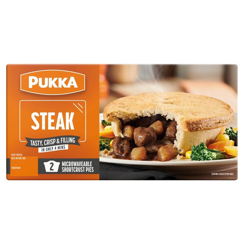 Pukka 2 Steak Microwaveable Shortcrust Pies - Image 1