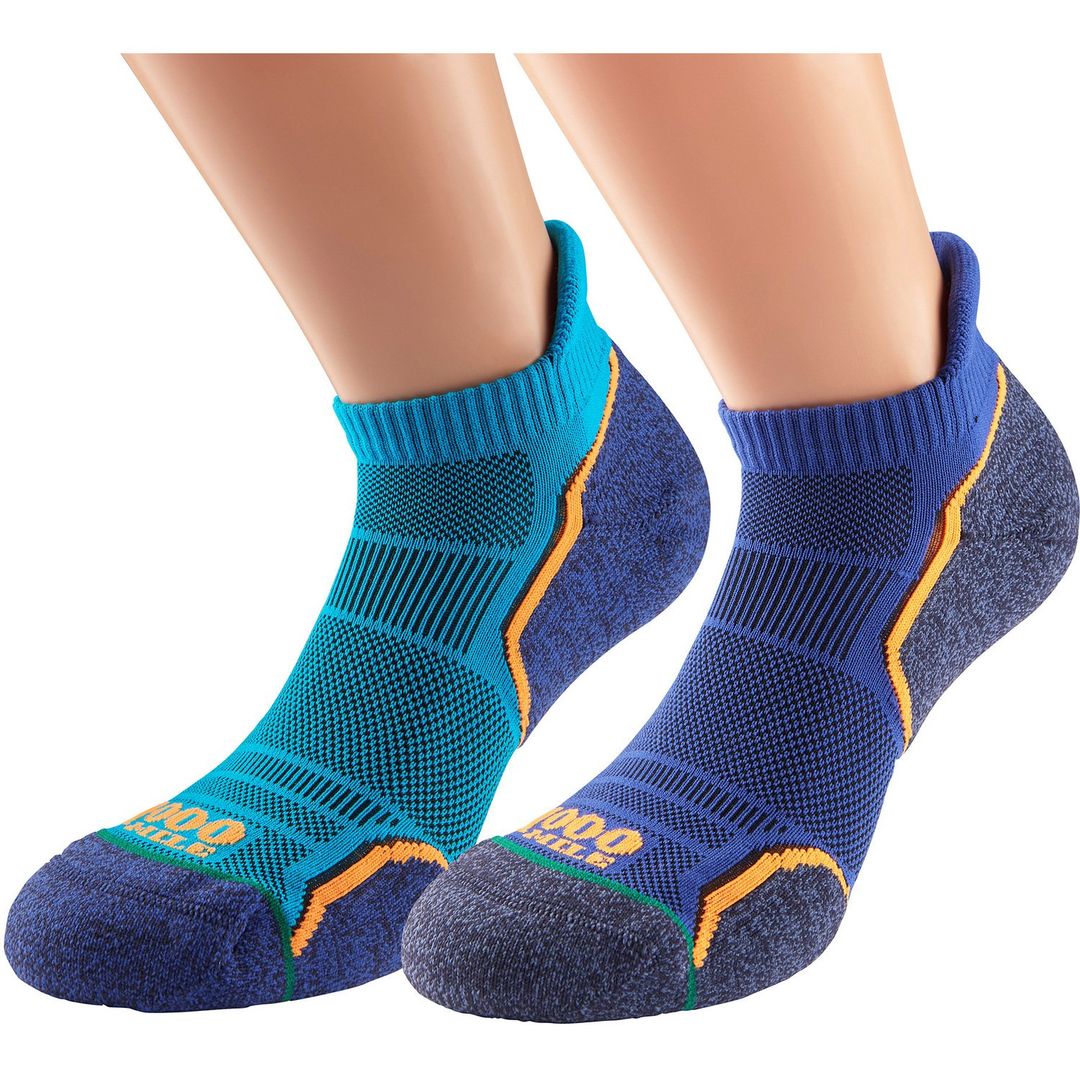 Mens and Women's 2 Pair 1000 Mile Run Anklet Socks Kingfisher 12-14 Mens - Image 1