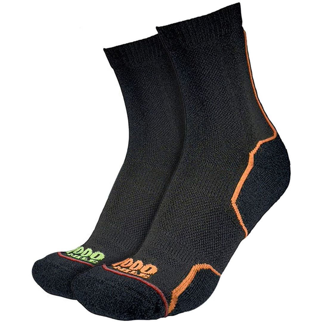 1000 Mile 2 Pair Repreve Trail Socks Black Orange 6-8.5 Mens - Image 1