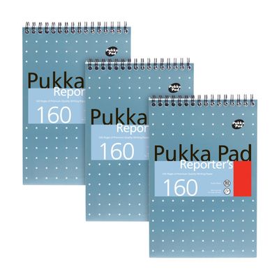 Pukka Pad 205x140mm Wirebound Card Cover Reporters Shorthand Notebook Ruled 160 Pages (Pack 3) NM001 - Thumbnail 2