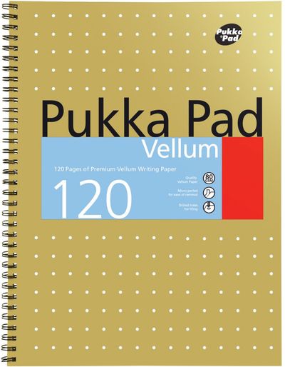 Pukka Pad Vellum A4 Wirebound Card Cover Ruled 120 Pages Yellow (Pack 3) - Vjm/1