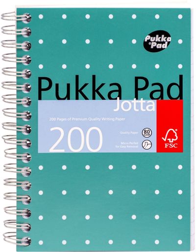 Pukka Pad Jotta A6 Wirebound Card Cover Notebook Ruled 200 Pages Metallic Green (Pack 3) - Jm036