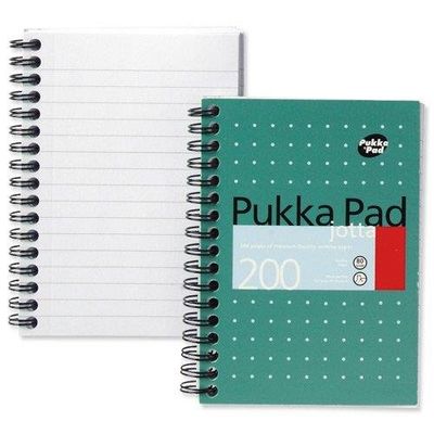 Pukka Pad Jotta A6 Wirebound Card Cover Notebook Ruled 200 Pages Metallic Green (Pack 3) - Jm036 - Thumbnail 2