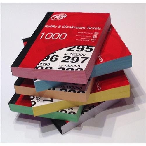 ValueX Cloakroom / Raffle Tickets Numbers 1-1000 (Pack 6) - RAF1000 - Image 1