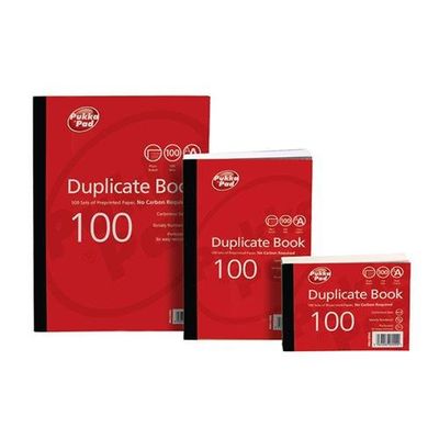 ValueX 216x130mm Duplicate Book Carbonless Ruled 1-100 Taped Cloth Binding 100 Sets (Pack 5) - 6901-FRM