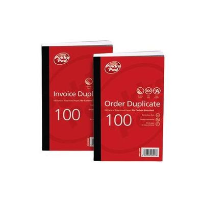ValueX 210x130mm Duplicate Order Book Carbonless 1-100 Taped Cloth Binding 100 Sets (Pack 5) - 6907-FRM