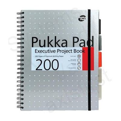 Pukka Pad Executive Metallic Project Book A4 Wirebound Ruled 200 Page Hard Back Assorted (Pack 3) 6970-MET - Thumbnail 2