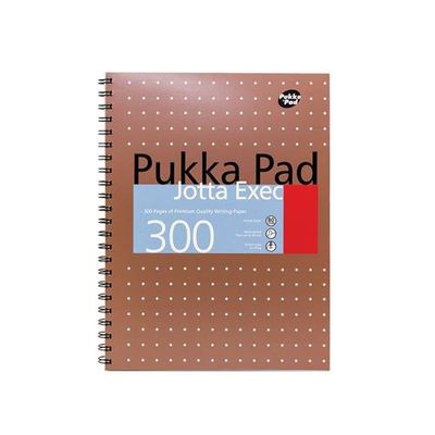 Pukka Pad Jotta Exec A4 Wirebound Card Cover Notebook Ruled 300 Pages Metallic Copper (Pack 3) - 7019-Met - Thumbnail 2
