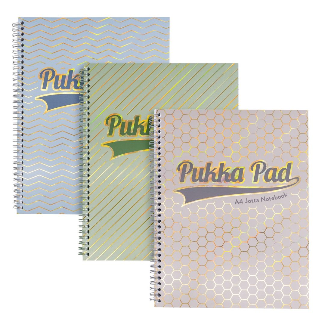 Pukka Haze Jotta Notepad A4+ Wirebound 200 Ruled Pages 80gsm Paper Assorted Colours (Pack 3) - 9865(AST)-HZE - Image 1