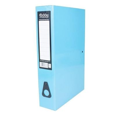 Pukka Brights Box File Foolscap Gloss Laminated Paper Board 75mm Spine Light Blue (Pack 10) BR-7777 - Thumbnail 2