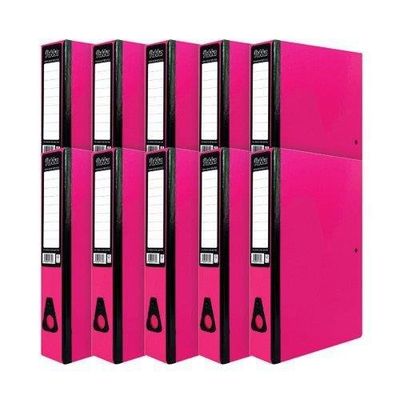 Pukka Brights Box File Foolscap Gloss Laminated Paper Board 75mm Spine Light Pink (Pack 10) BR-7780 - Thumbnail 2