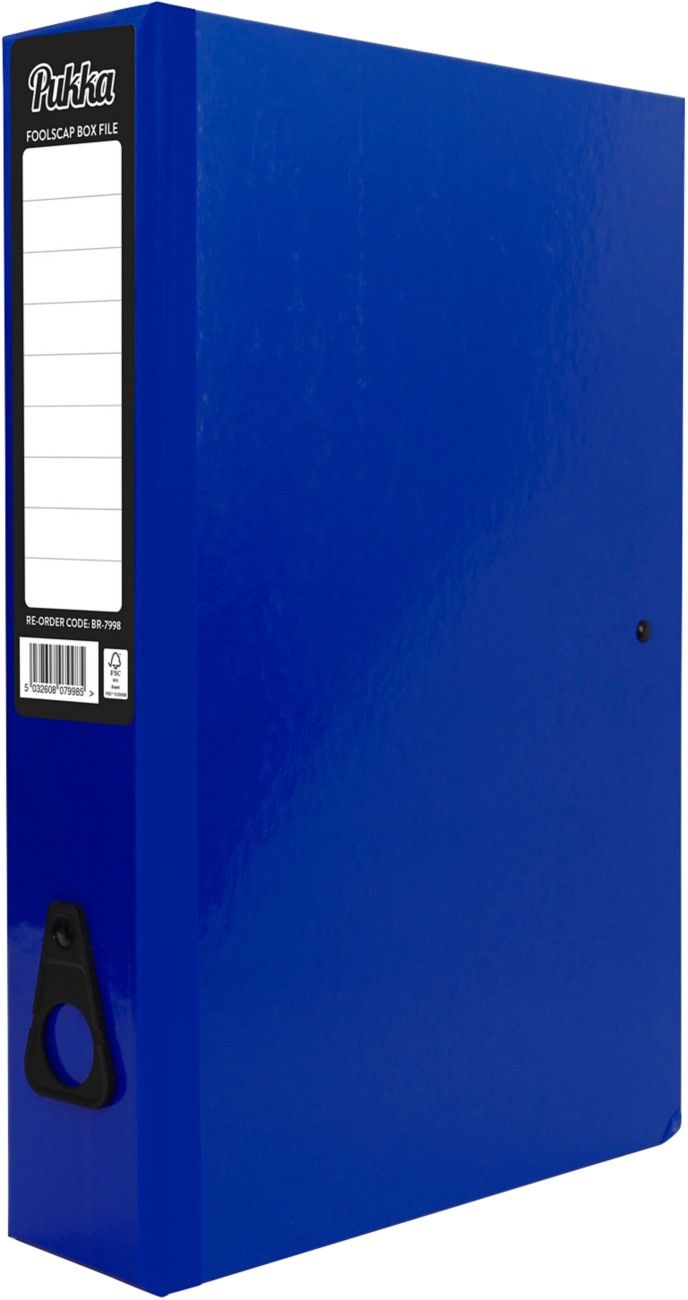 Pukka Brights Box File Foolscap Navy (10 Pack) BR-7998 - Image 1