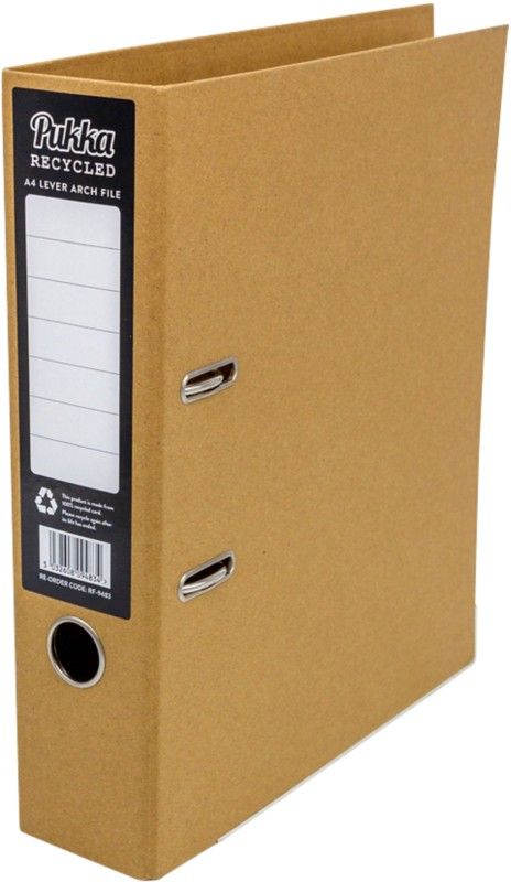 Pukka Recycled A4 Lever Arch (Pack of 10) - Kraft - Image 1