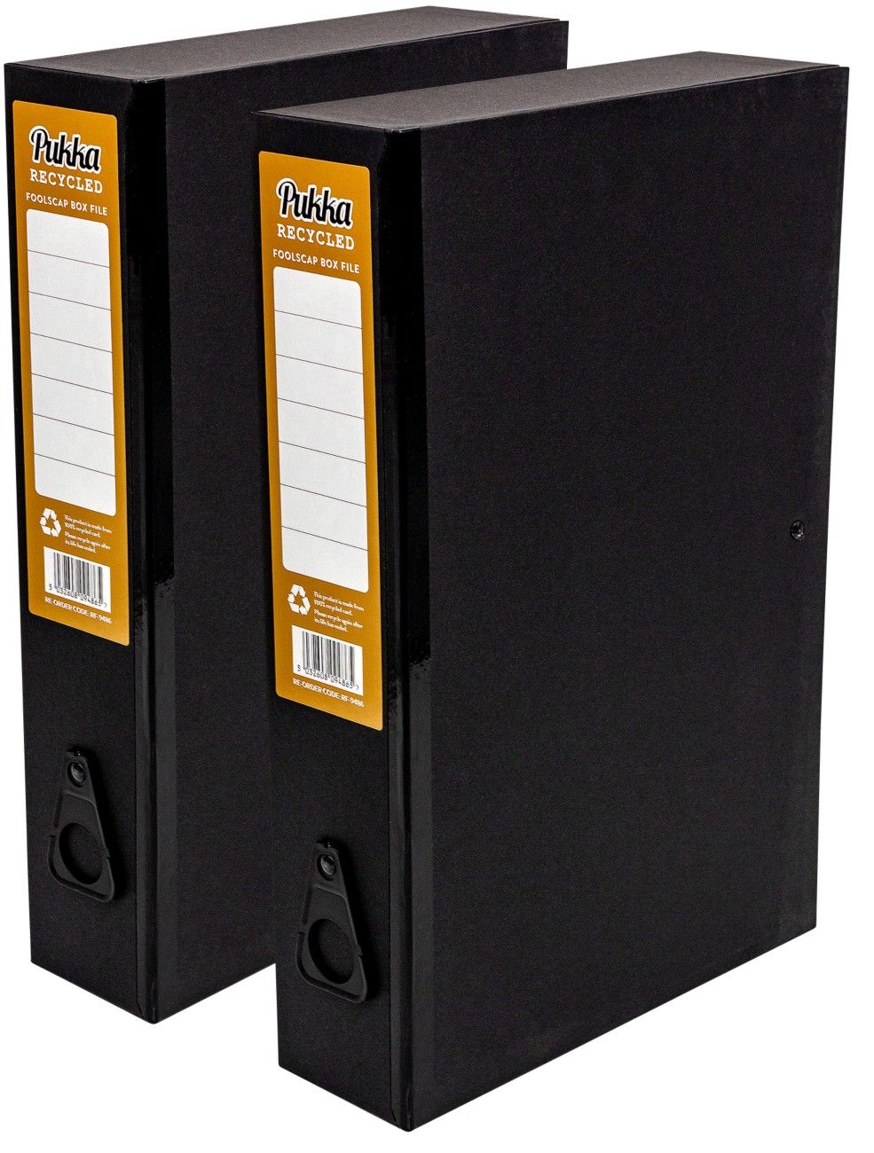 Pukka Recycled Box File Foolscap Black (Pack of 8) RF-9486 - Image 1