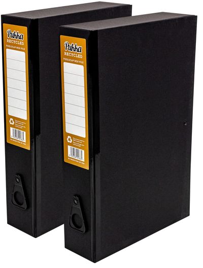Pukka Recycled Box File Foolscap Black (Pack of 8) RF-9486