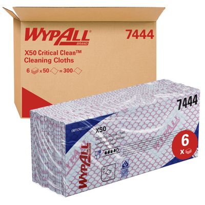 Wypall X50 Cleaning Cloths Red (Pack of 50) 7444