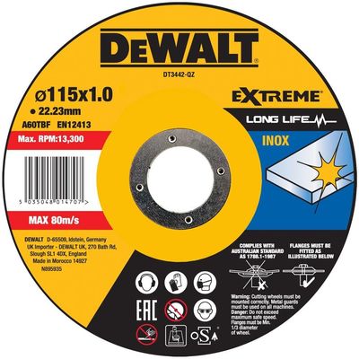 Dewalt Extreme Long Life INOX Stainless Steel Cutting Disc
