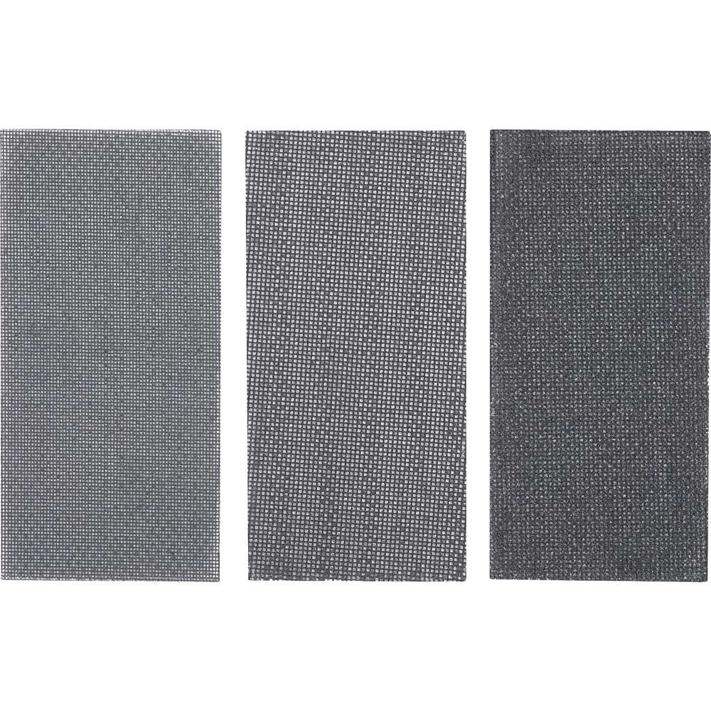Stanley Mesh Hook and Loop 1/3 Sanding Sheets 93mm x 190mm Assorted Pack of 3 - Image 1
