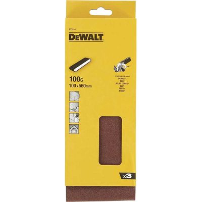 Dewalt DT3316-QZ Sanding Belt 560 X 100Mm 100G Pack Of 3