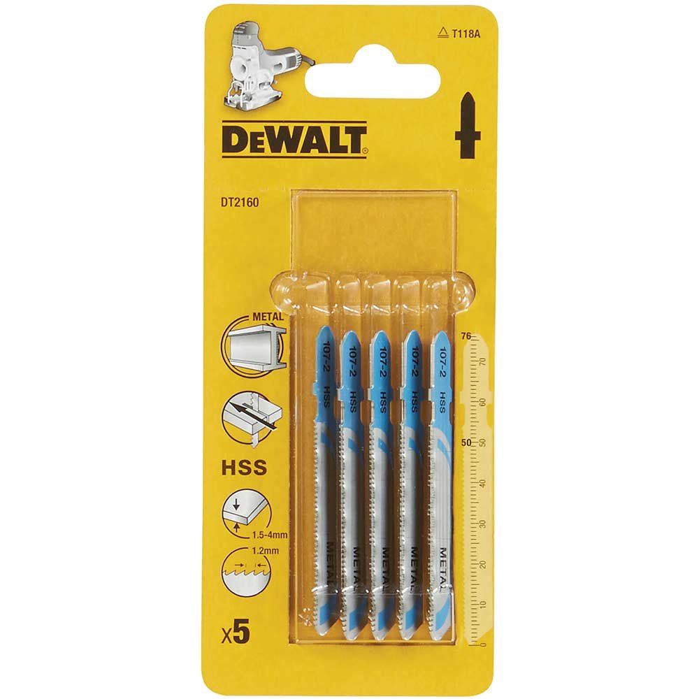 DeWalt T118A HSS Metal Cutting Jigsaw Blades Pack of 5 - Image 1