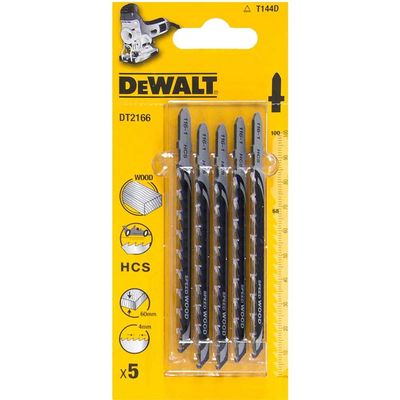 Dewalt DT2166-QZ Hcs Wood Jigsaw Blades Pack Of 5 T144D