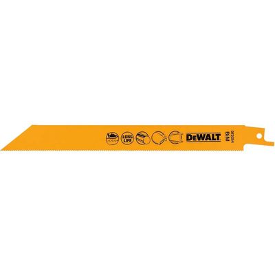 Dewalt DT2354-QZ Bi-Metal Reciprocating Blade For Metal 203Mm X 18 Tpi (Pack 5)