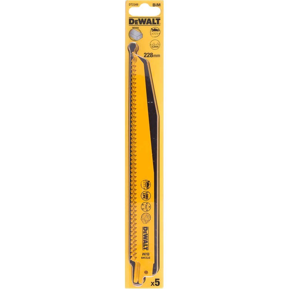 DeWalt Bi Metal Reciprocating Sabre Saw Blades for Wood 228mm Pack of 100 - Image 1
