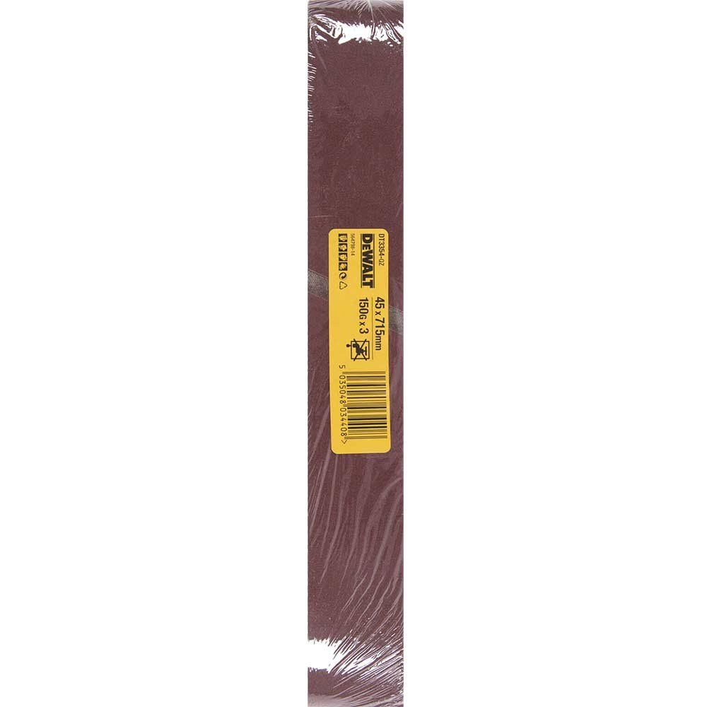 DeWalt 45 x 715mm Sanding Belts 45mm x 715mm 150g Pack of 3 - Image 1