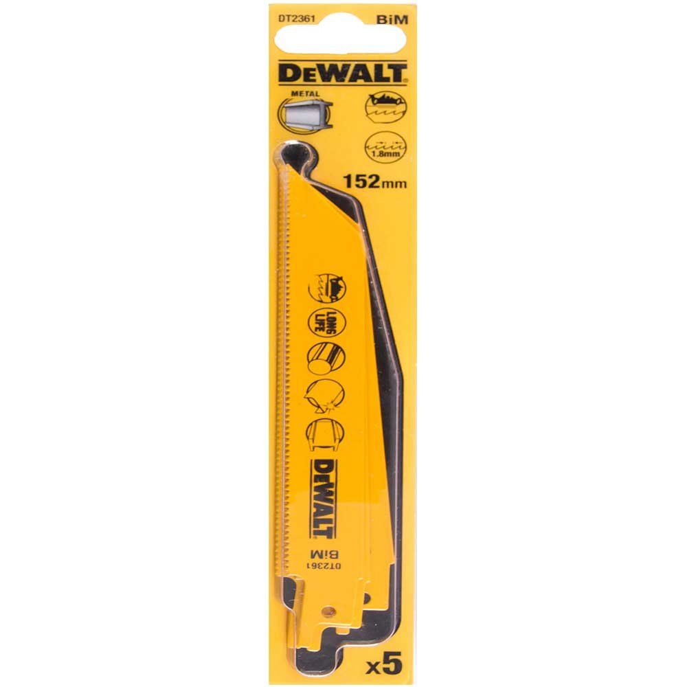 Dewalt DT2361-QZ Bi-Metal Reciprocating Blade For Metal 152Mm X 14 Tpi (Pack 5) - Image 1